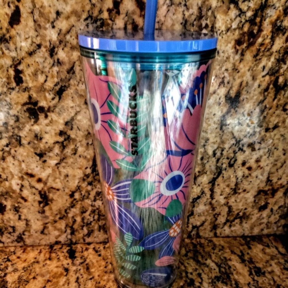 Starbucks Blue Floral Tumbler